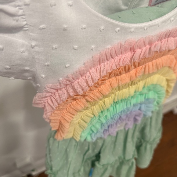 Girl August Cotton Dress Pastel Rainbow - Picture 3 of 10